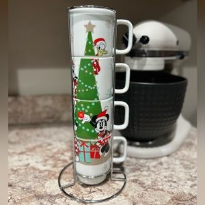 Disney Mickey Mouse Christmas Noel mug tower set